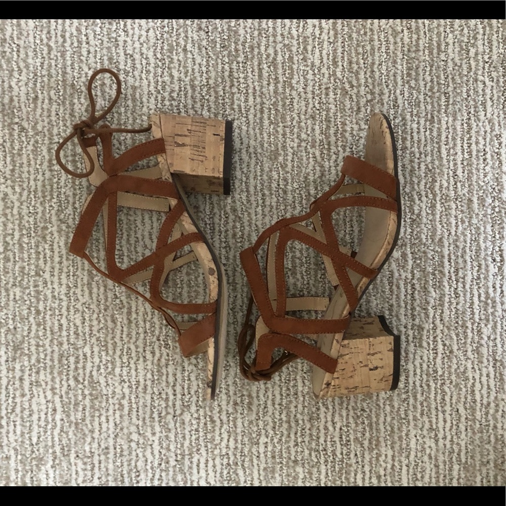 Tie Back Stappy Heeled Sandals